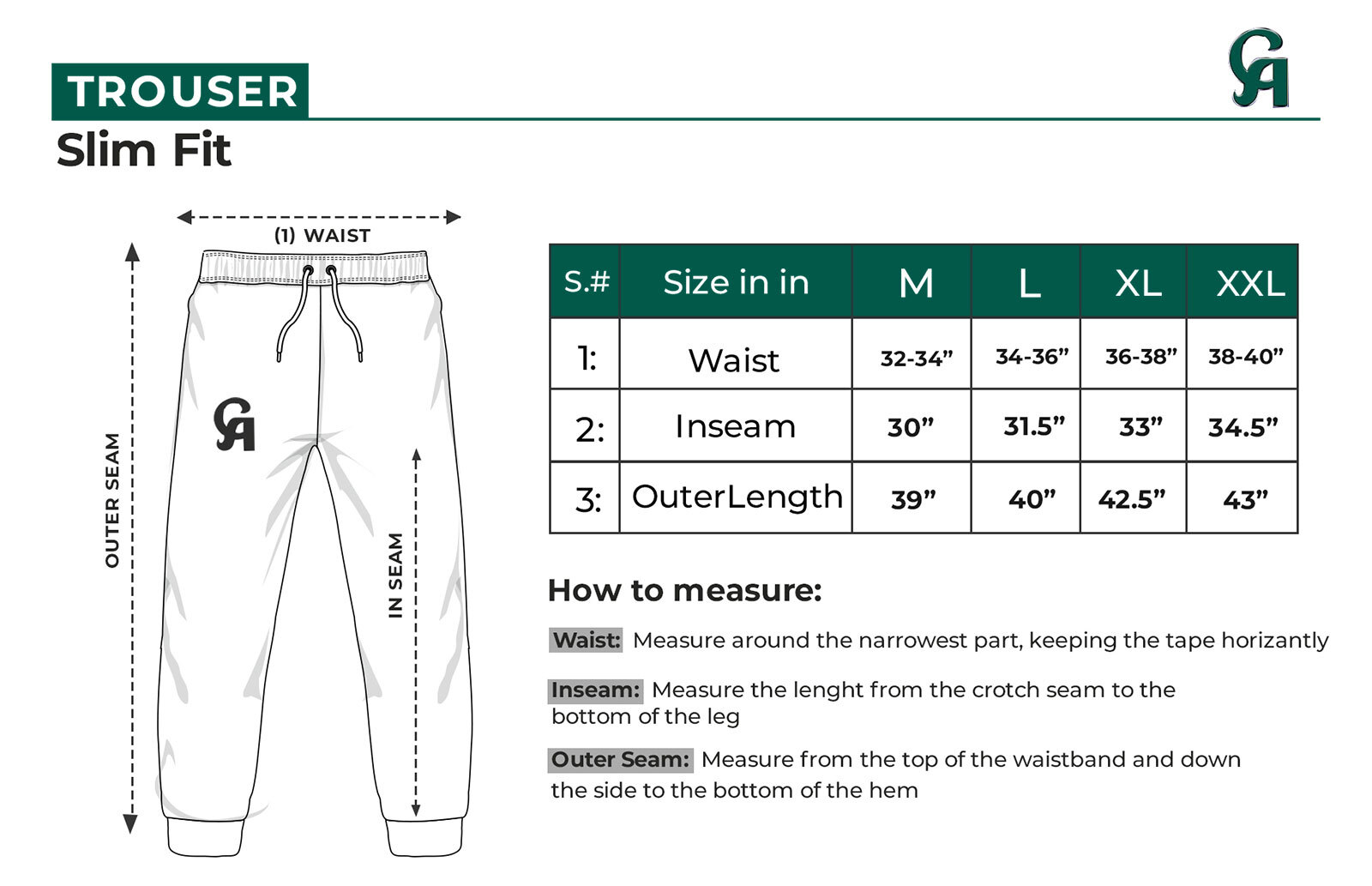 Size Chart CA